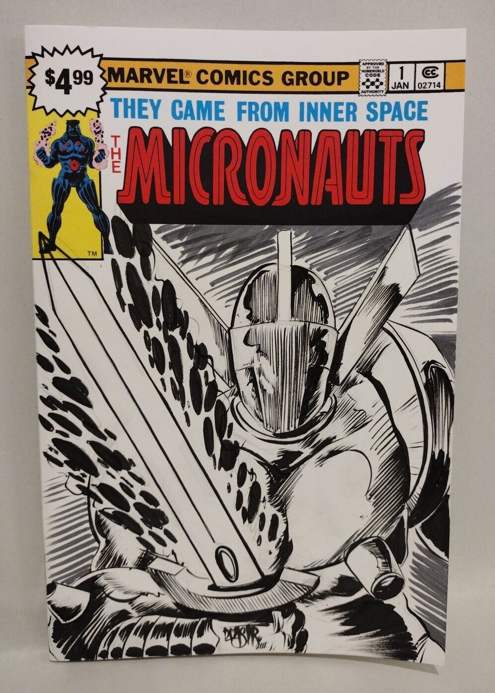 Micronauts Facsimile 1 (2023) Marvel Sketch Cover Comic W Original DCastr Art