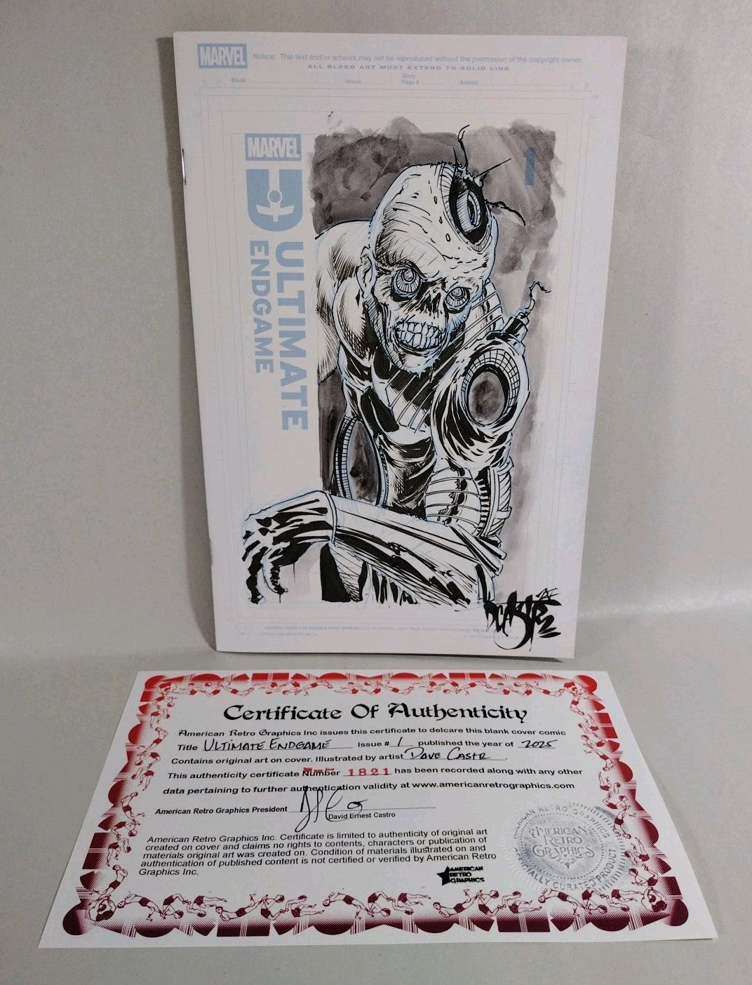 Ultimate Endgame 1 (2025) Marvel Sketch Cover W Original DCastr Ult Deathlok Art