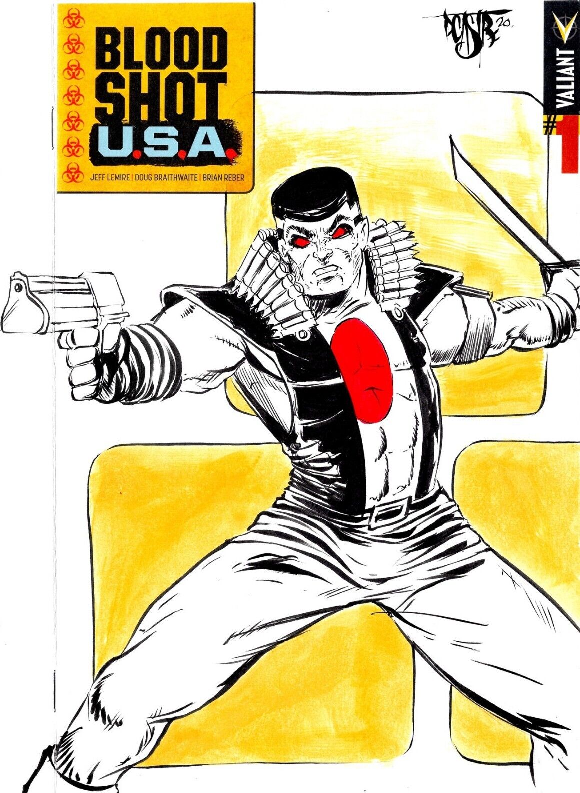 BloodShot U.S.A #1 (2016) Blank Cover Comic w Original Art Bloodshot Dcastr 