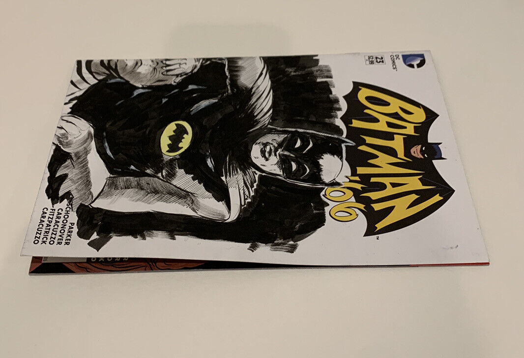 BATMAN '66 #23 Blank sketch Variant Cover Comic 2015 W Original Art Dave Castr