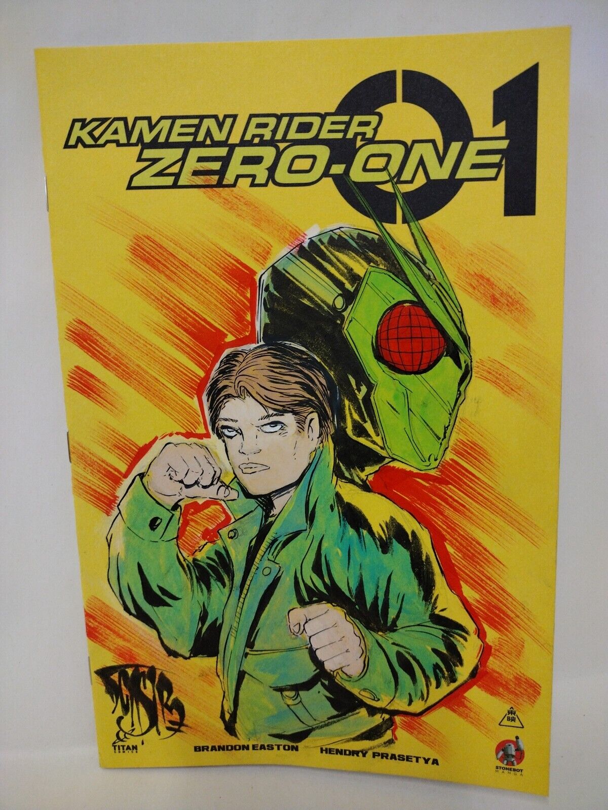 Kamen Rider Zero One #1 (2022) Titan Blank Cover Comic w Original Dave Castr Art