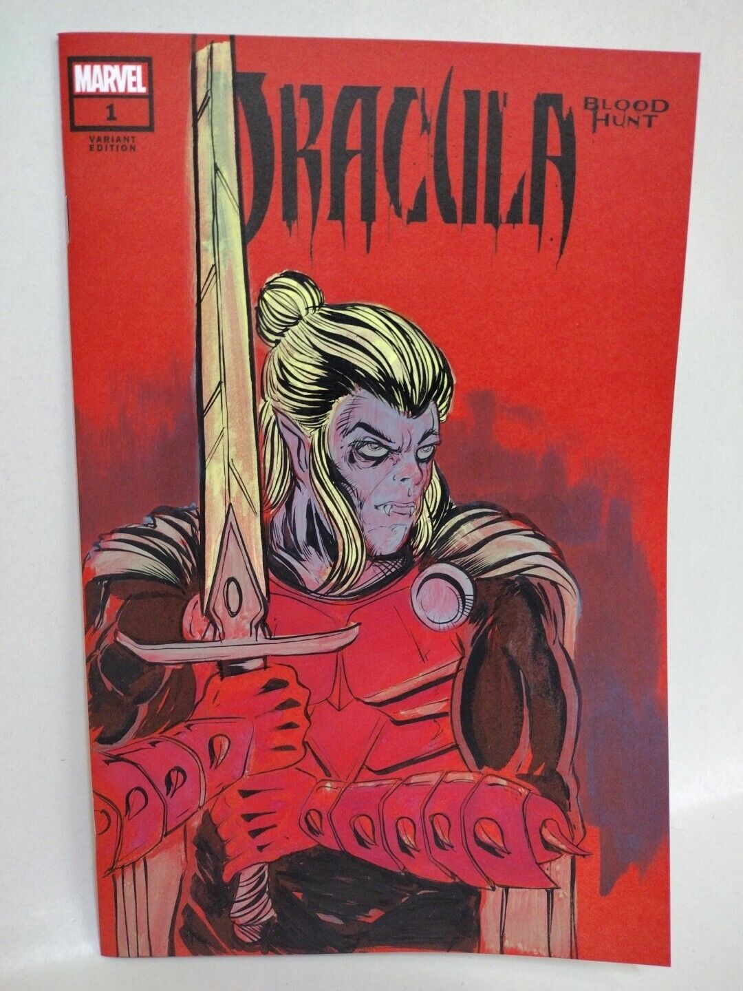 Dracula Blood Hunt #1 (2024) Marvel Comic Red Sketch Var W Original DCastr Art