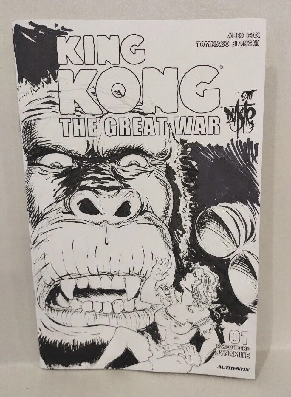 King Kong The Great War #1 (2023) Blank Sketch Cover Comic W Original DCastr Art