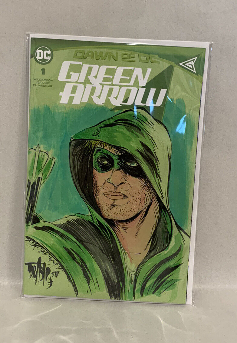 Green Arrow #1 Blank Sketch Variant Cover DC Comics W Original Dave Castr Art