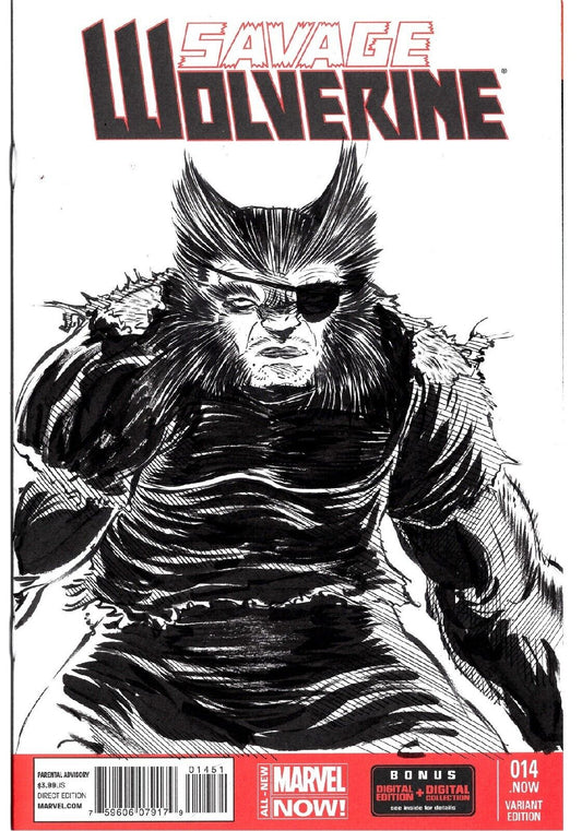 Savage Wolverine 14 (2014) Marvel Blank Variant Comic w Original Dave Castr Art