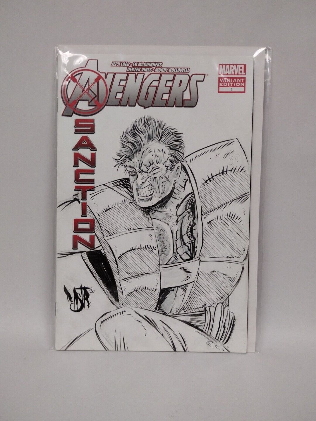 Avengers X-Sanction #1  Blank Cover Comic 2012 w Original CABLE  Art DCastr