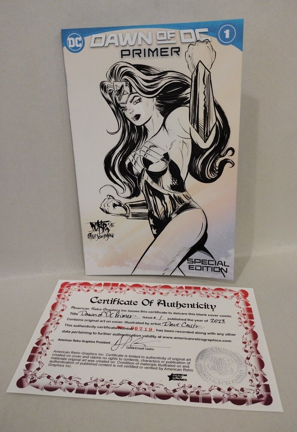 Dawn Of DC #1 (2023) Sketch Variant Comic W Original Dave Castr Wonder Woman Art