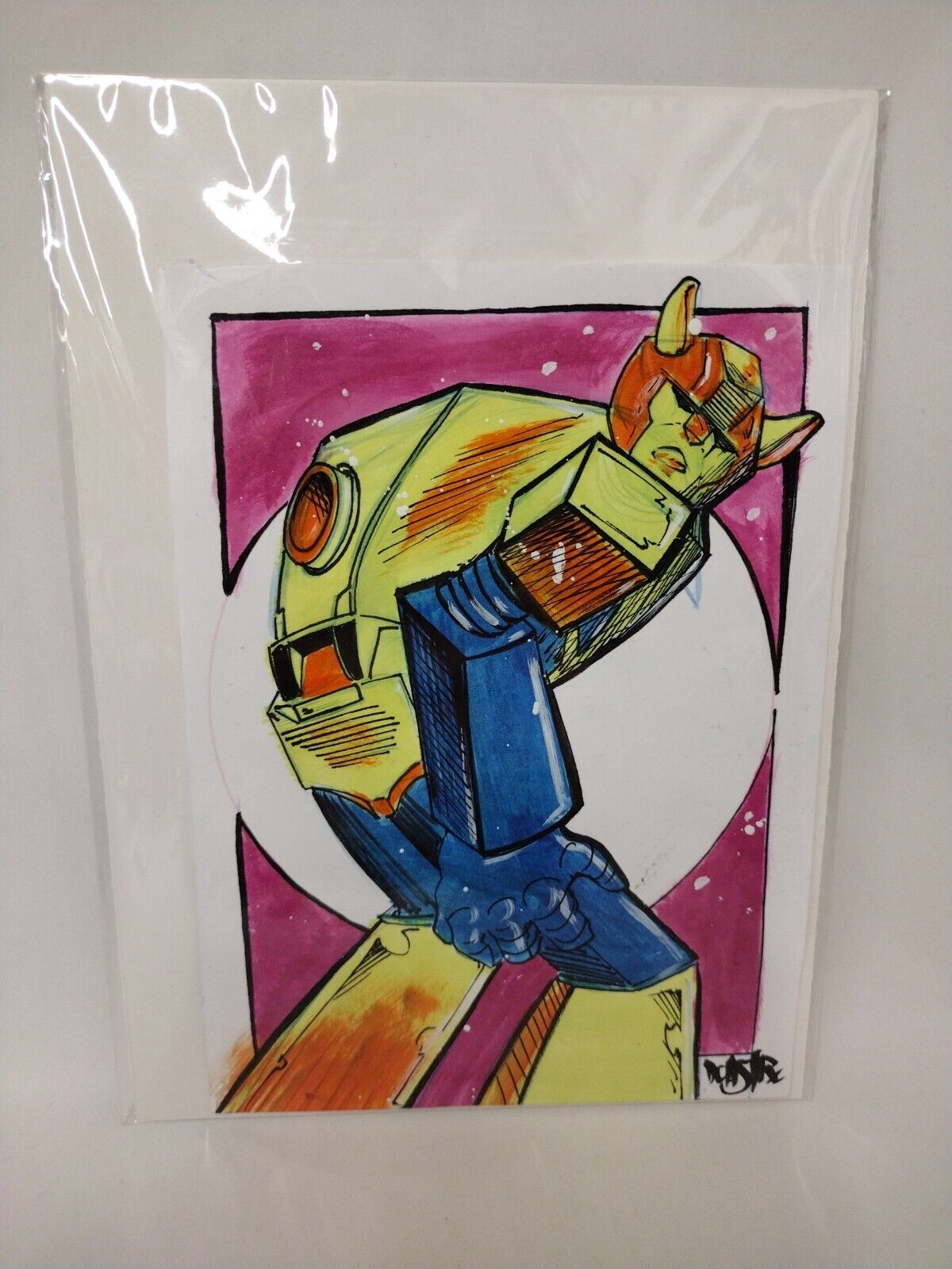 Original Dave Castr Bumblebee Autobot Transformers 5x7" Art Sealed W ARG COA