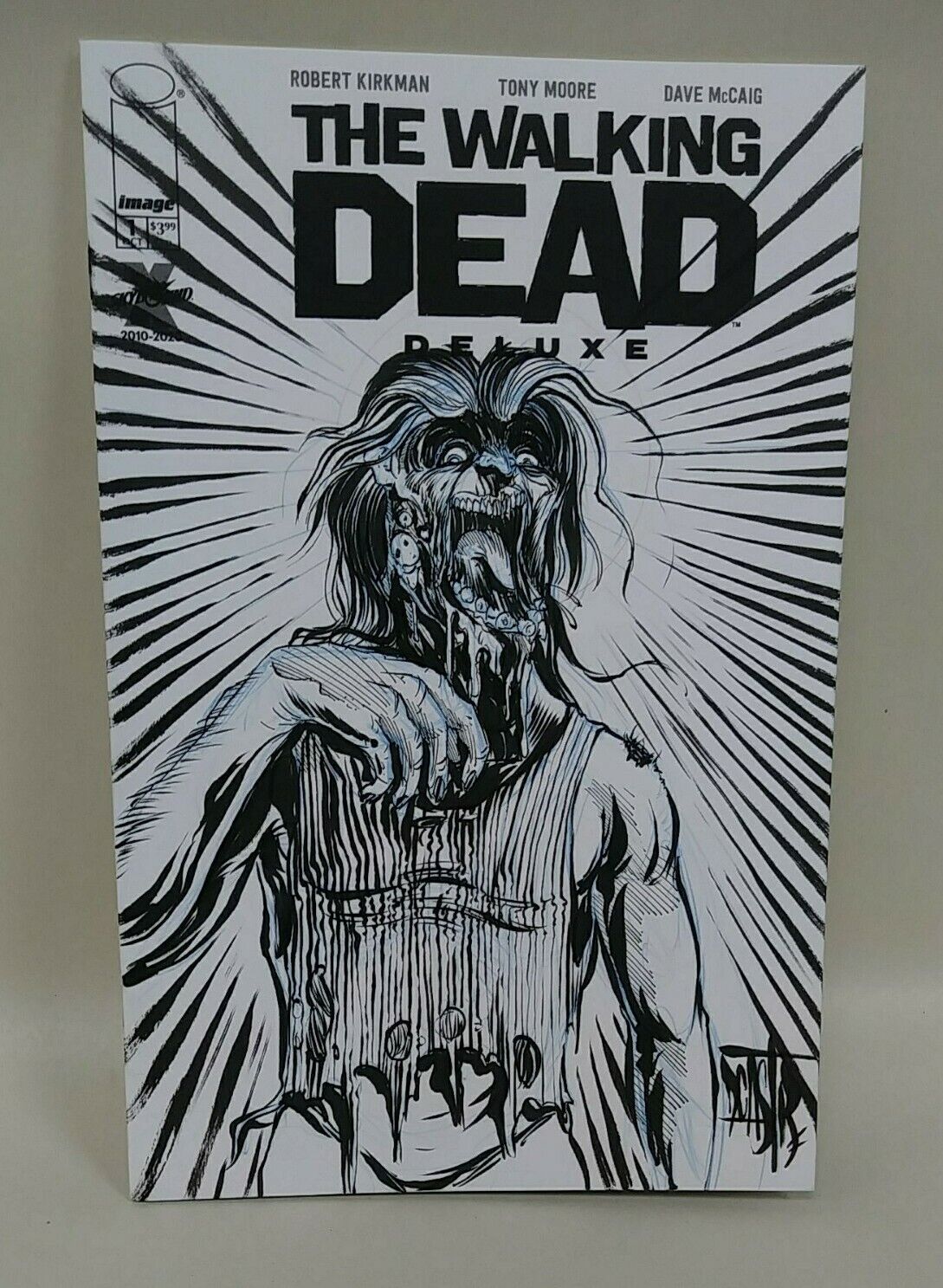 The Walking Death Deluxe #1 Blank Cover Variant Comic W Original DCastr Art ARG 