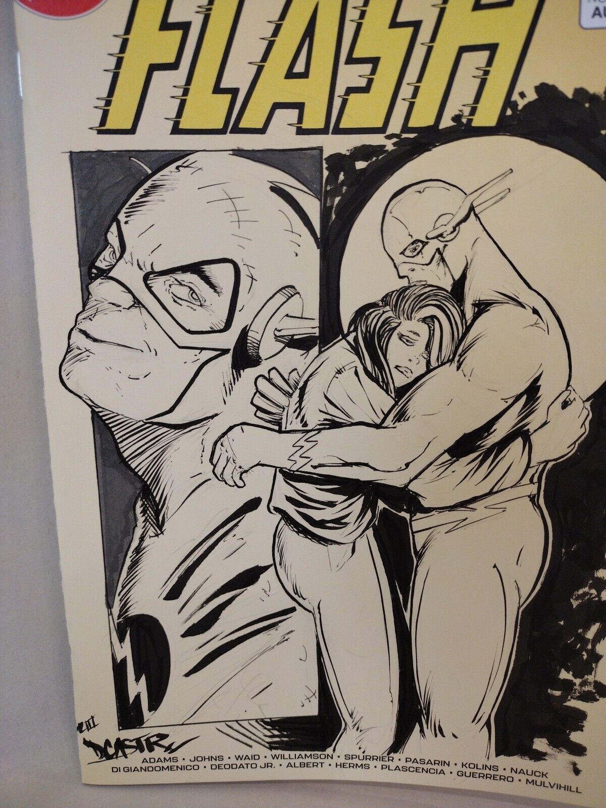 FLASH #800 (2023) DC Comic Sketch Cover Variant W Original Dave Castr Zoom Art 