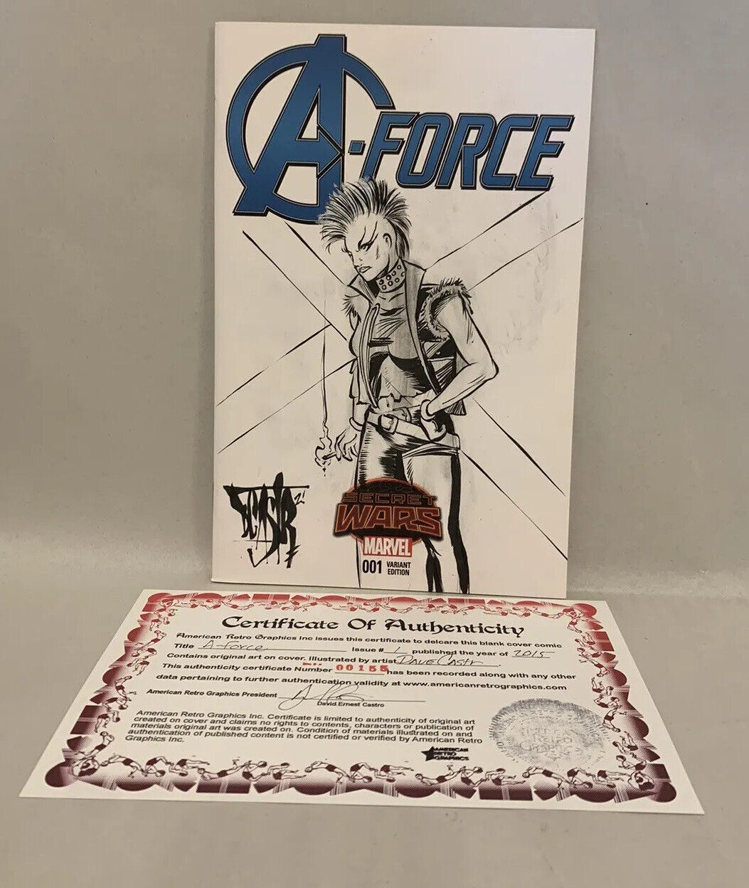 A-FORCE, SECRET WARS #1 Blank Variant Cover Comic 2015 W Original Art Dave Castr