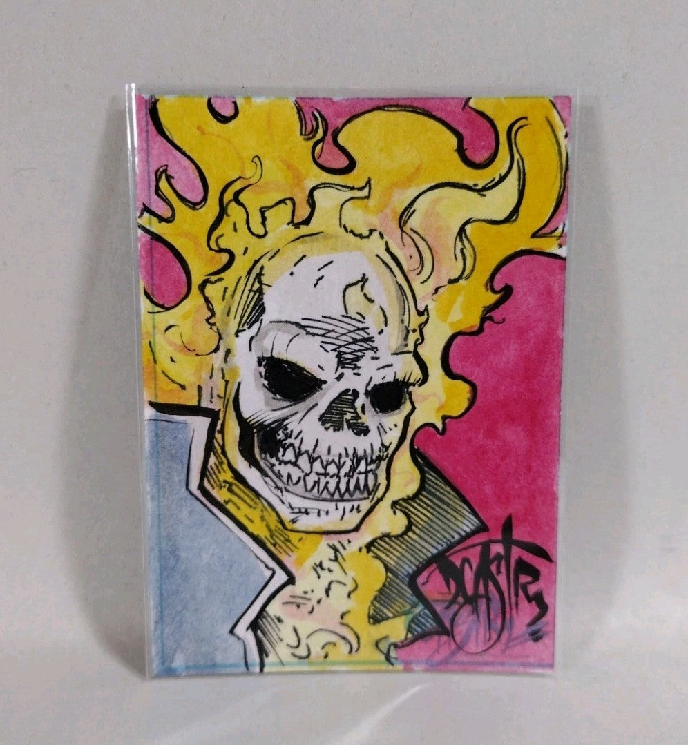 Dave Castr Crusin (2025) OAC Sketch Card W Original Marvel Ghost Rider Art ACEO