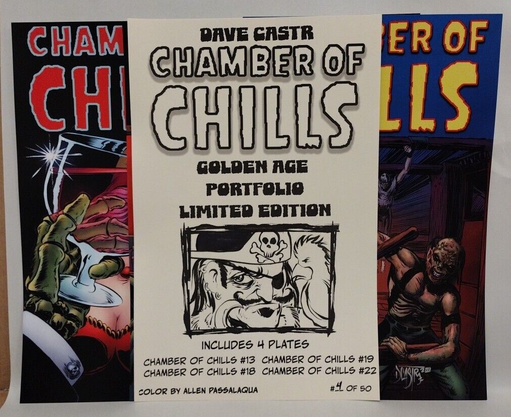 Chamber Of Chills (2023) Dave Castr 11X17" Limited Horror Portfolio Set W Sketch