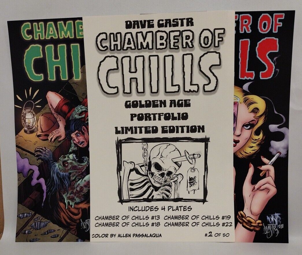 Chamber Of Chills (2023) Dave Castr 11X17" Limited Horror Portfolio Set W Sketch