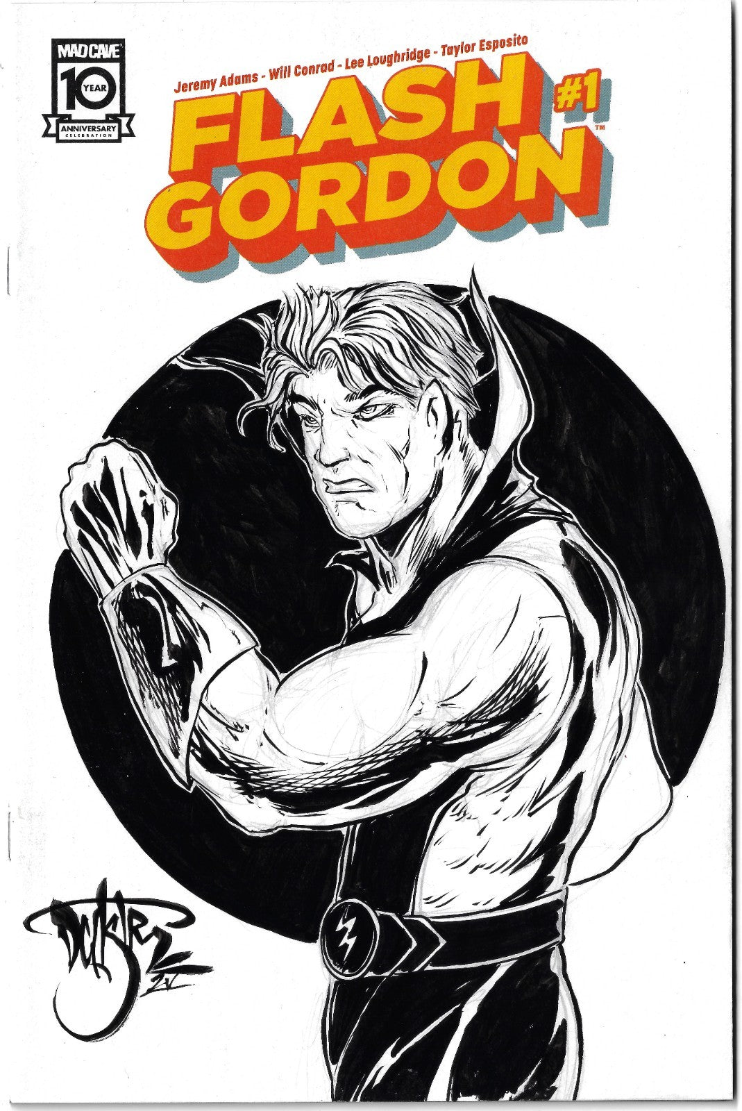 Flash Gordon #1 (2024) Mad Cave Sketch Variant Cover W Original Dave Castr Art