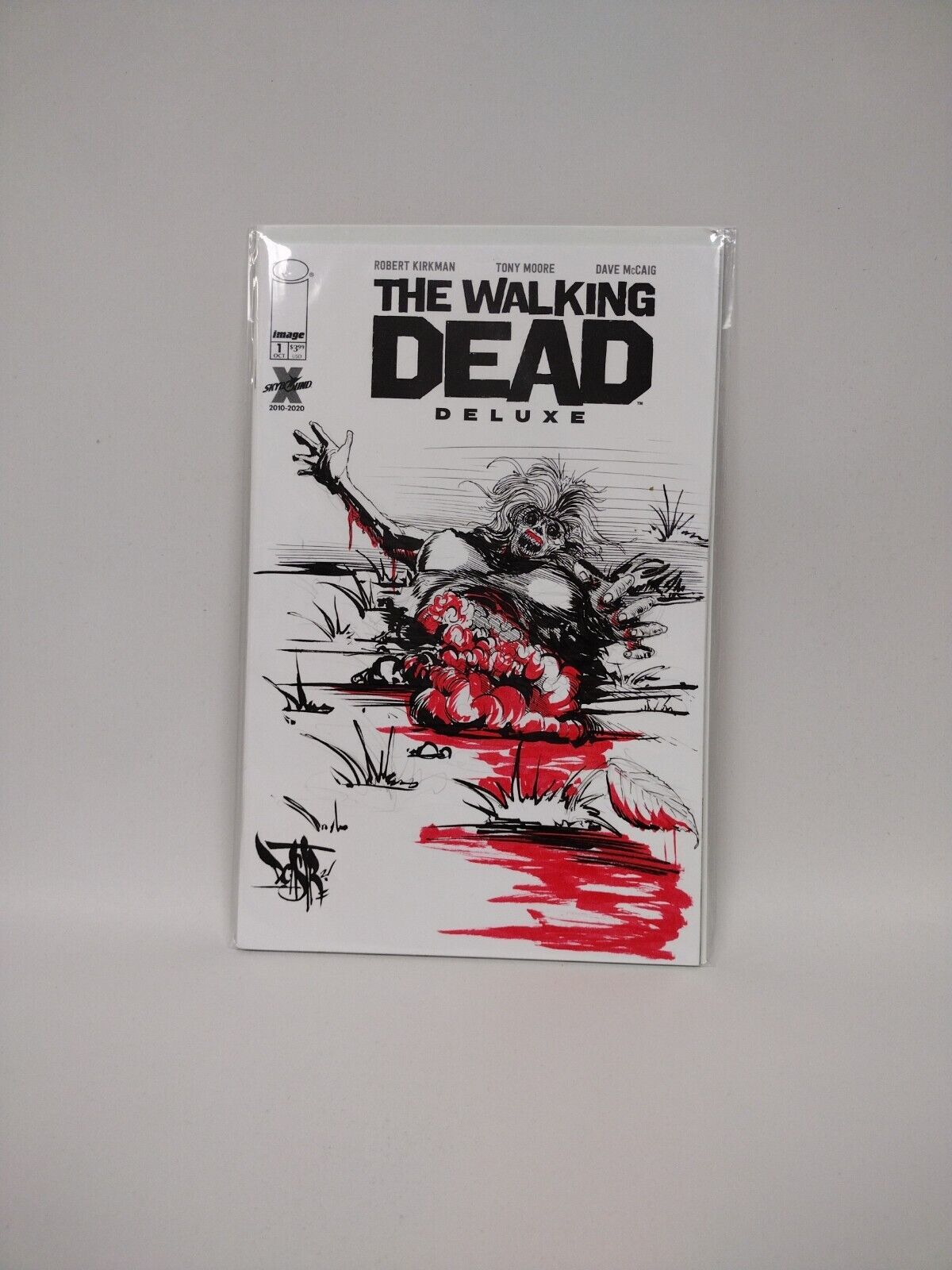 The Walking Dead Deluxe # 1 Blank Cover Sketch Variant W Original Art DCASTR ARG