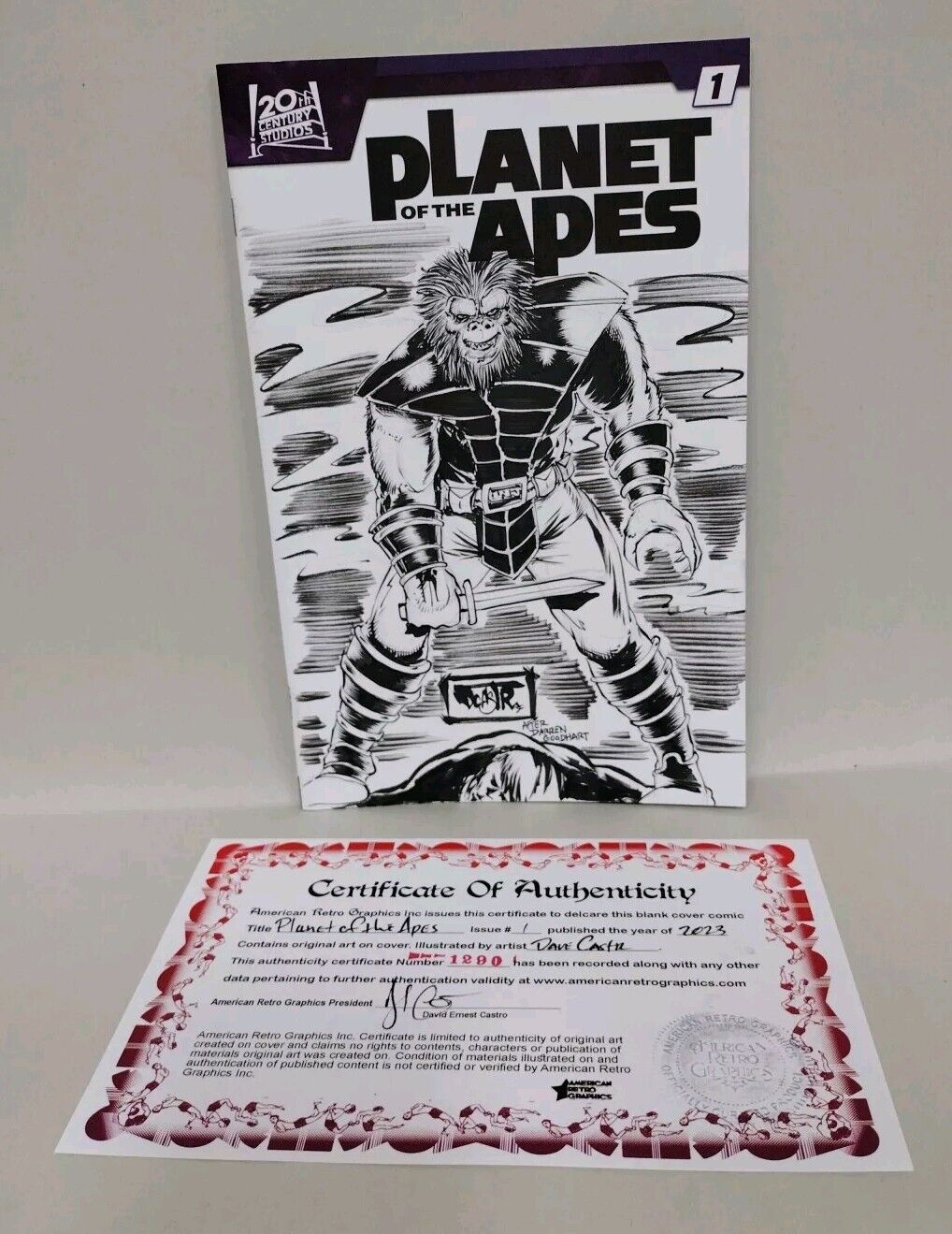 Planet Of The Apes #1 (2023) Sketch Cover Var Comic W Dave Castr Original Art