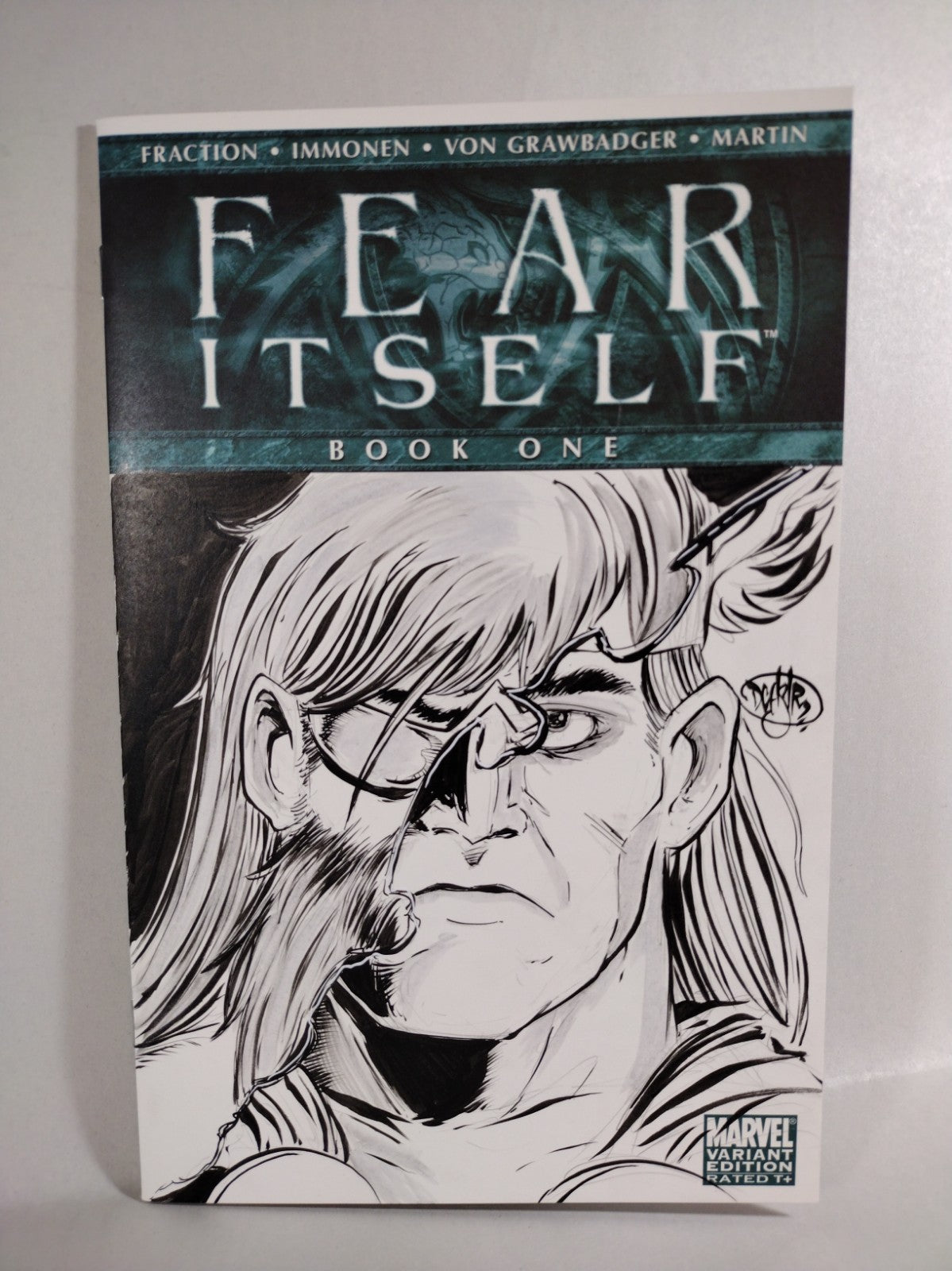 Fear Itself #1 (2011) Marvel Comic Sketch Cover W Original DCastr Thor Odin Art