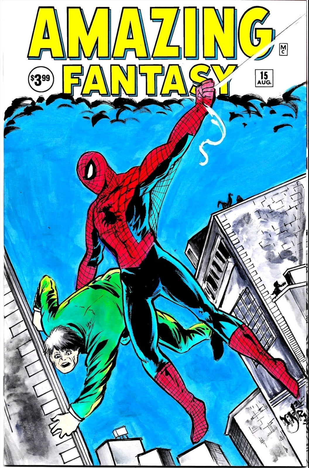 Amazing Fantasy #15 (2019) Facsimile Edition Sketch Cover W Original DCastr Art