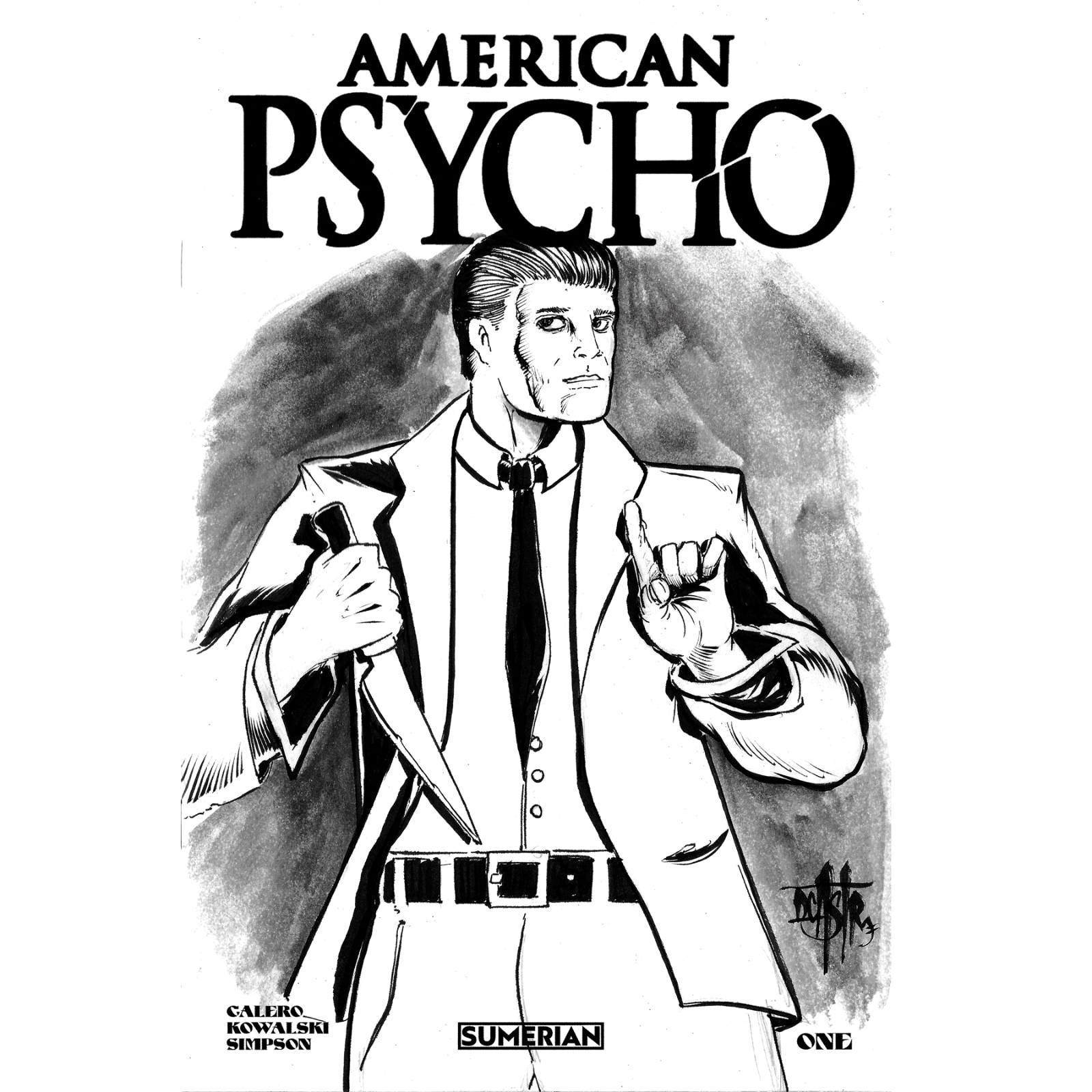 AMERICAN PSYCHO #1 Blank Sketch Cover variant Comic W Original Dave Castr Art