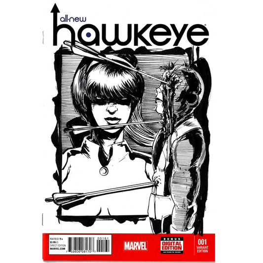 ALL NEW HAWKEYE #1 (2015) Marvel Blank Cover Variant Comic W Original DCastr Art