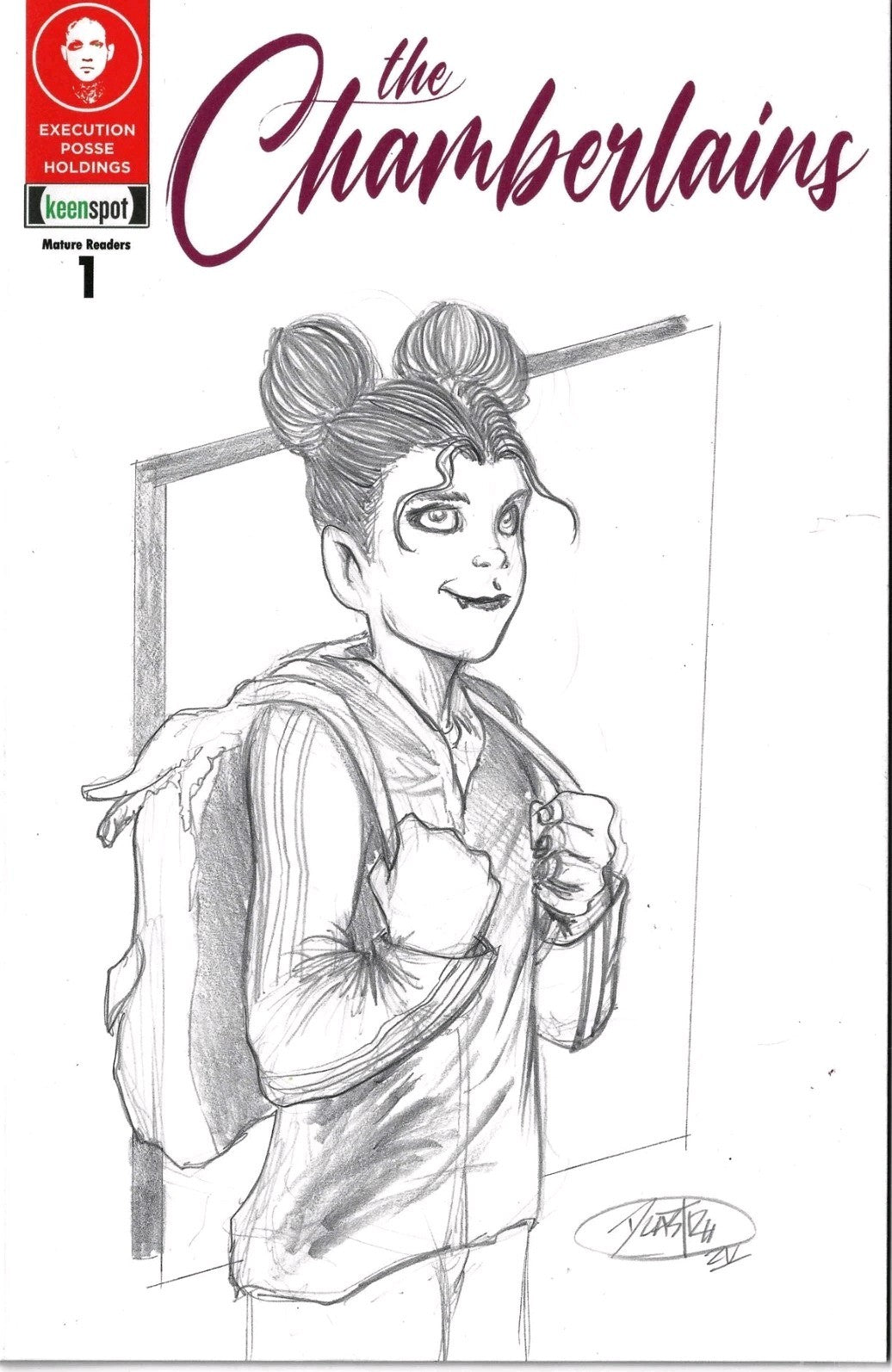Chamberlains 1 (2025) Keenspot Comic Sketch Variant Cover W Original DCastr Art
