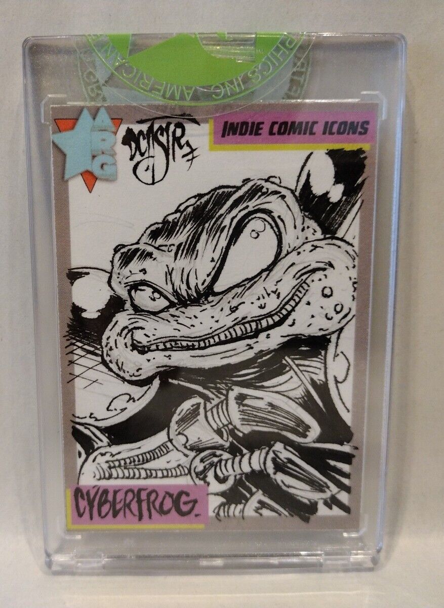 Indie Comic Icons Sketch Card w Original Cyberfrog Art DCastr (2023) ARG Sealed