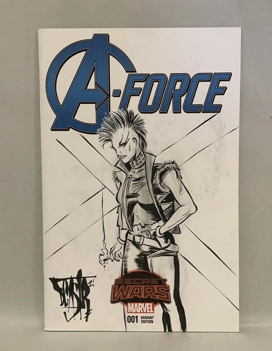 A-FORCE, SECRET WARS #1 Blank Variant Cover Comic 2015 W Original Art Dave Castr