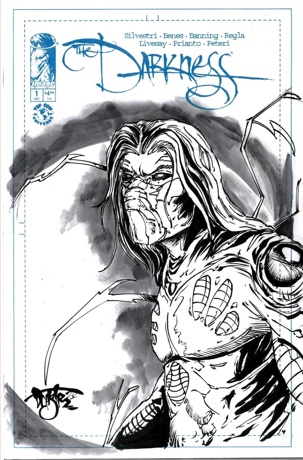 Darkness 1 (2025) Image Top Cow Sketch Cover Variant Comic W Original DCastr Art