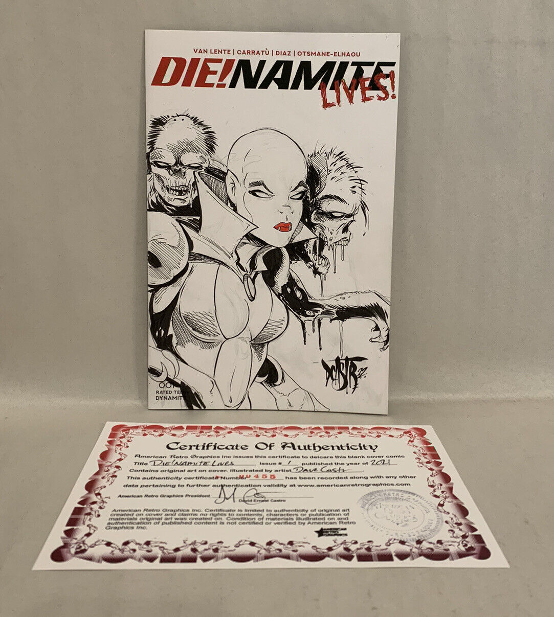 DIE!NAMITE LIVES #1 Blank Variant Cover Comic 2021 W Original Art Dave Castr