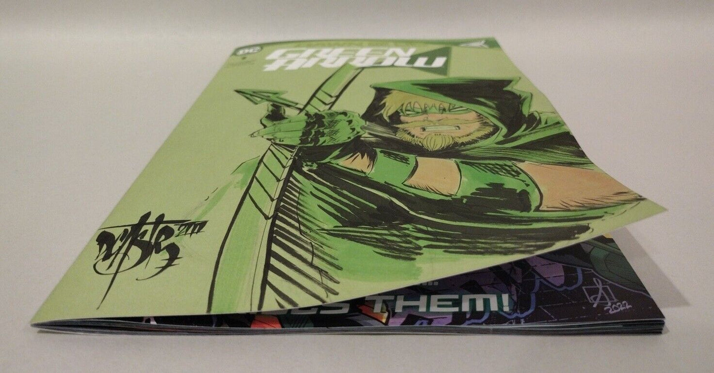 Green Arrow #1 (2023) Dawn Of DC Blank Cover Variant Comic W Original DCastr Art