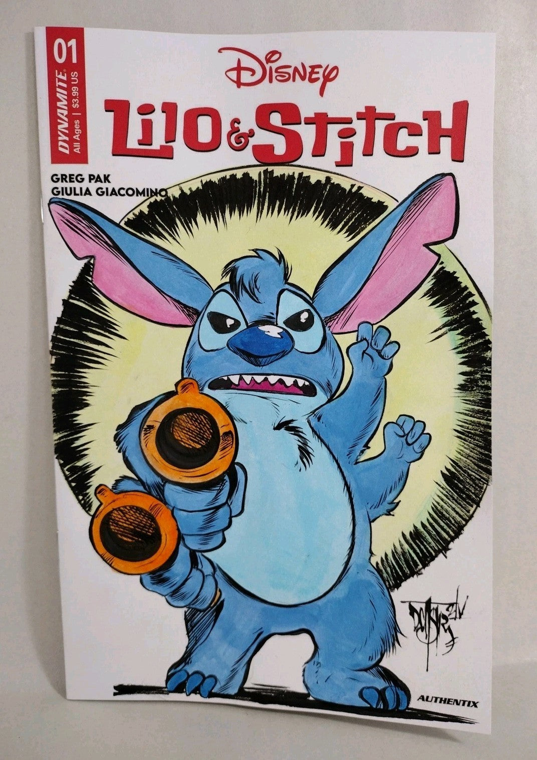 Lilo & Stitch #1 Disney Dynamite Sketch Variant Cover W Original Dave Castr Art 