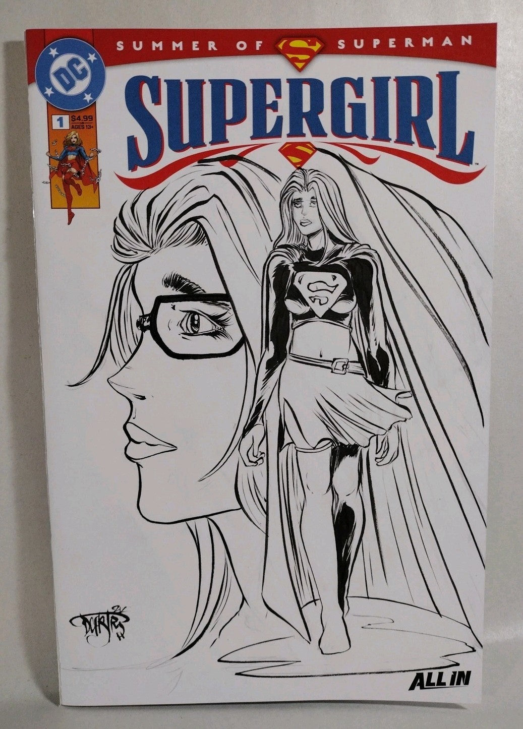 Supergirl #1 (2025) DC Sketch Variant Cover Comic W Original Dave Castr Art