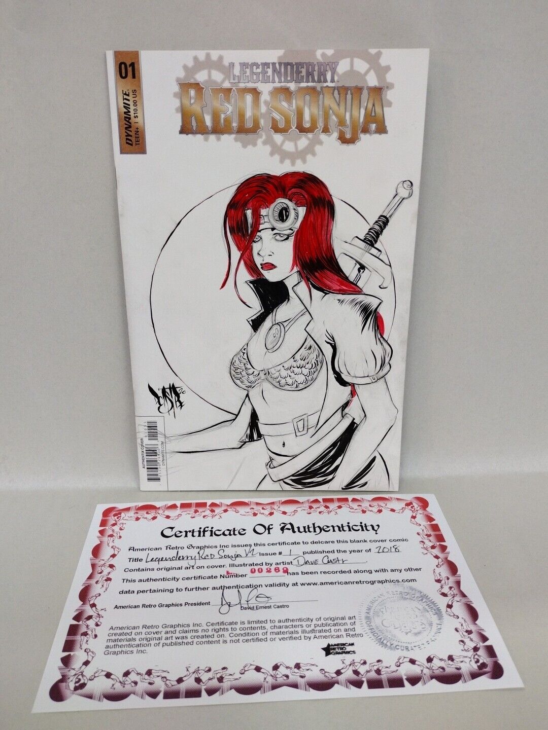 Legenderry Red Sonja #1 (2018) Sketch Cover Variant W Original Dave Castr Art