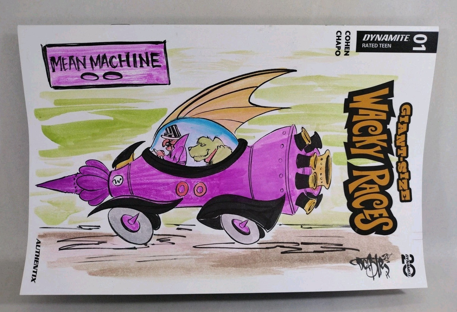 Wacky Races Giant Size #1 Dynamite Sketch Variant Comic W Original DCastr Art