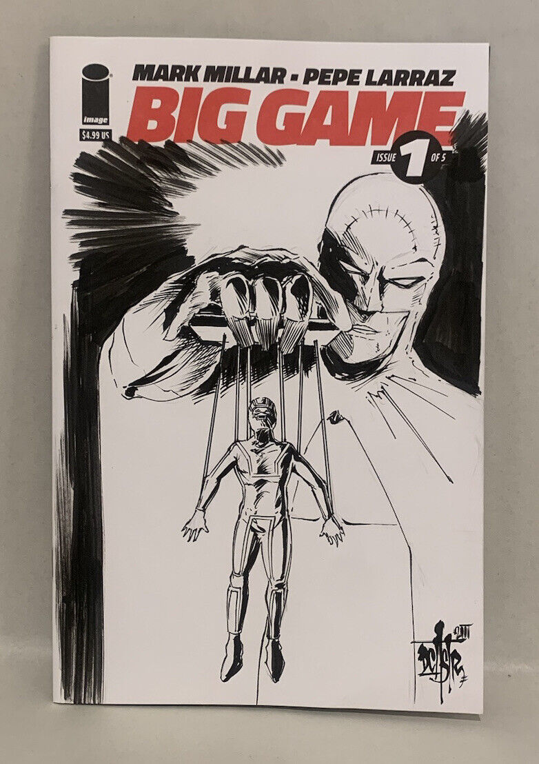 BIG GAME #1 Blank Sketch Variant Cover Comic 2023 W Original Art Dave Castr