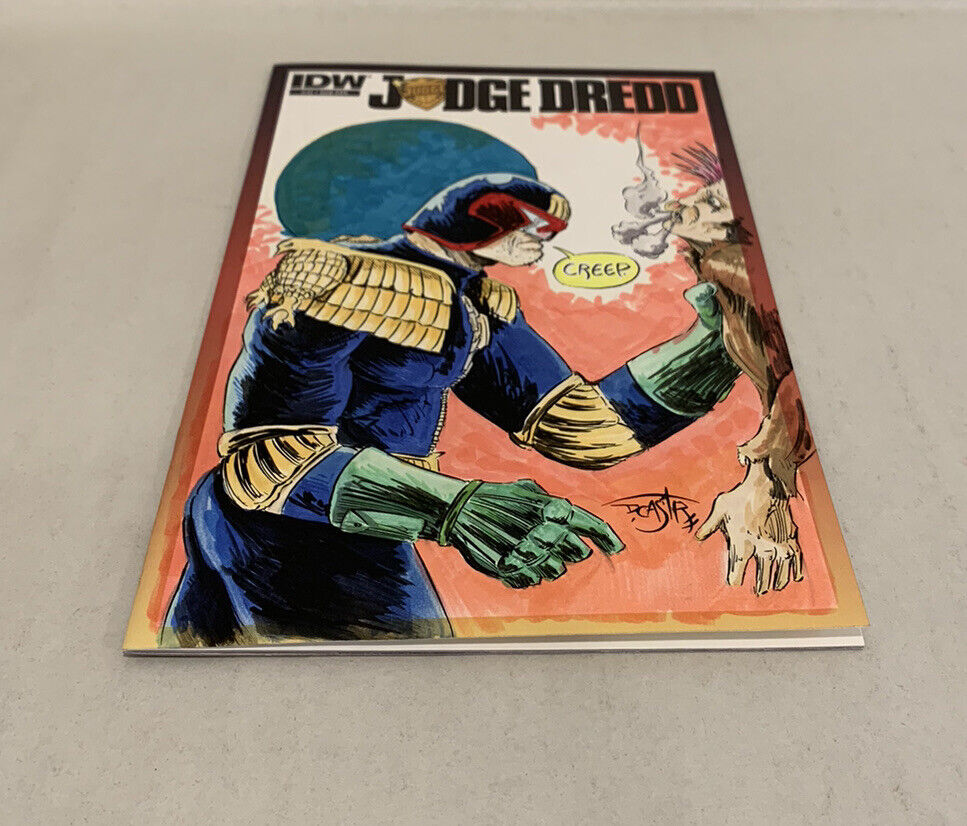 JUDGE DREDD #13 Blank Sketch Variant Cover Comic 2013 W Original Art Dave Castr