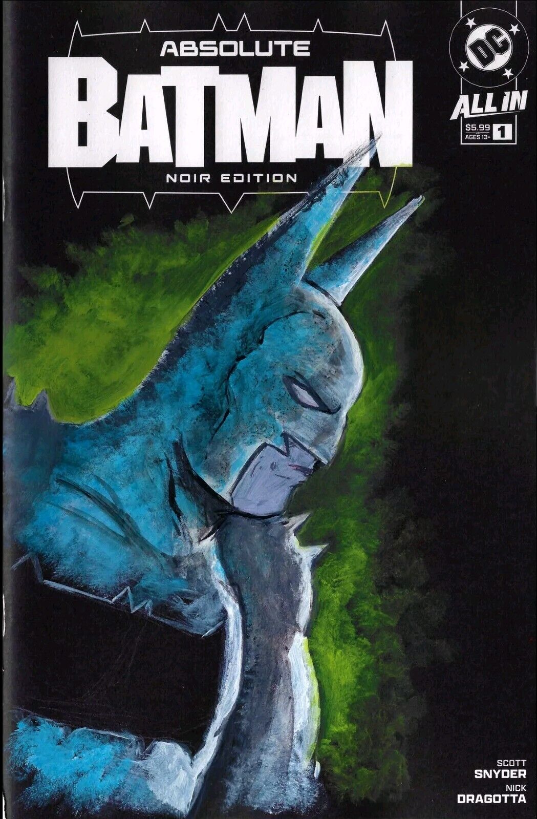 Absolute Batman Noir #1 DC Comic Sketch Variant Cover W Original Dave Castr Art