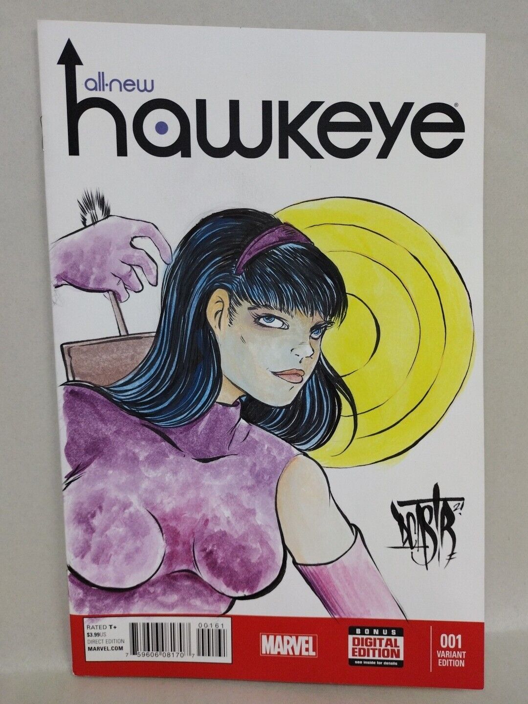 ALL NEW HAWKEYE #1 (2015) Marvel Blank Cover Variant Comic W Original DCastr Art