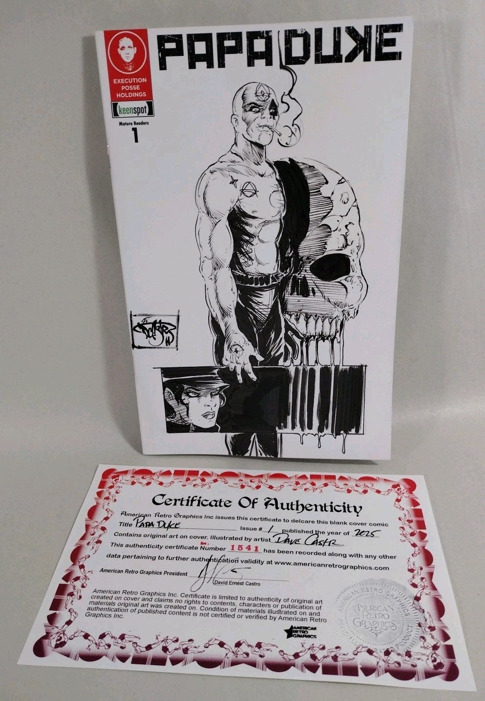 Papa Duke #1 (2025) Keenspot Comic Sketch Variant W Original Dave Castr Art