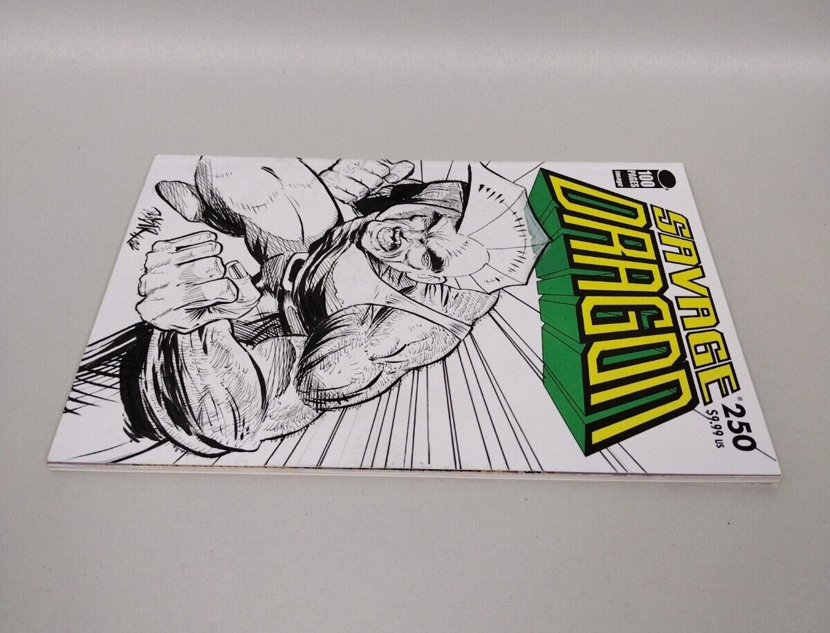 Savage Dragon #250 Blank Cover Comic w Original Art Dcastr w ARG COA # 