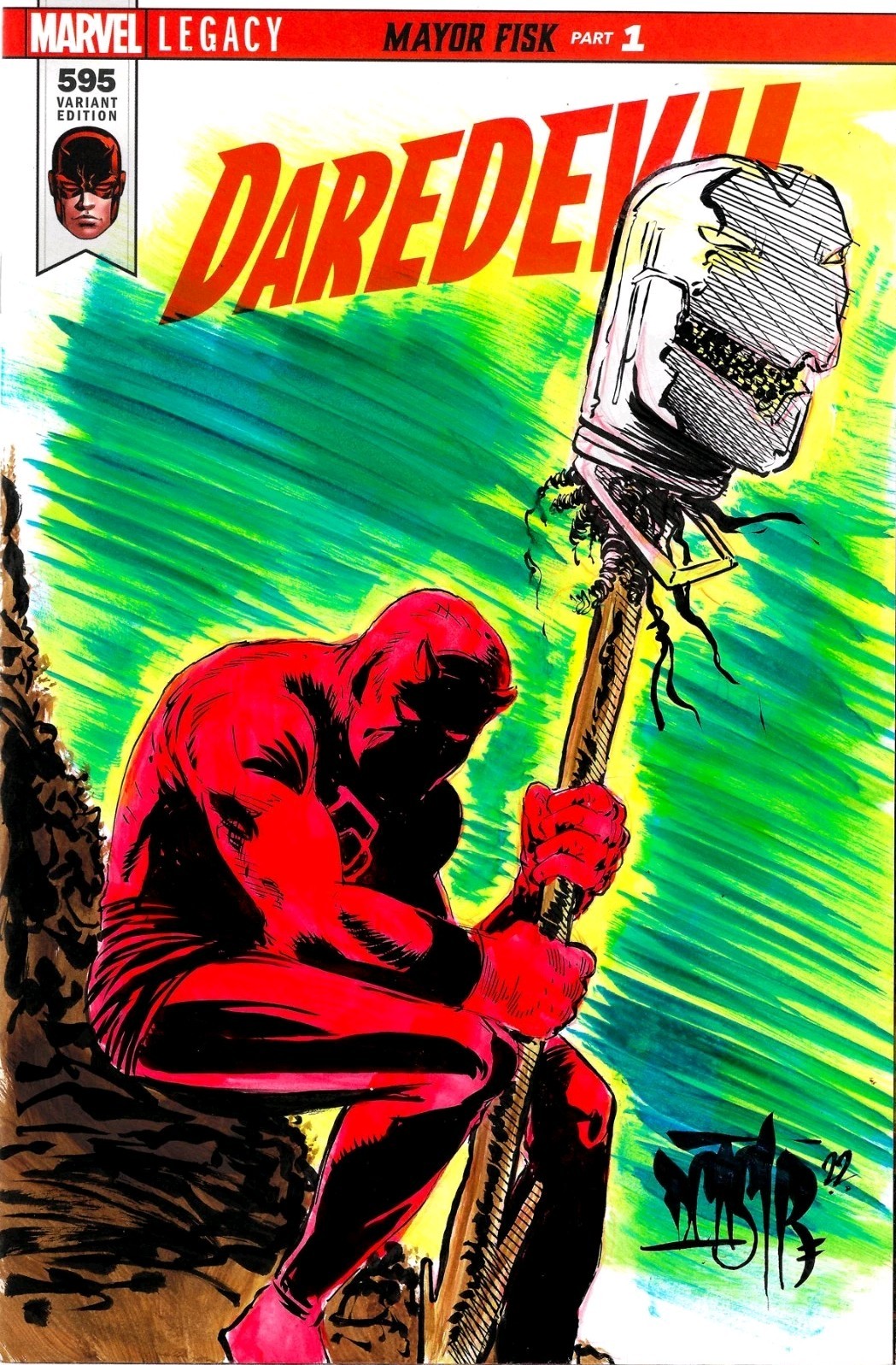 Daredevil 595 (2018) Marvel Sketch Cover Variant Comic w Original Dave Castr Art
