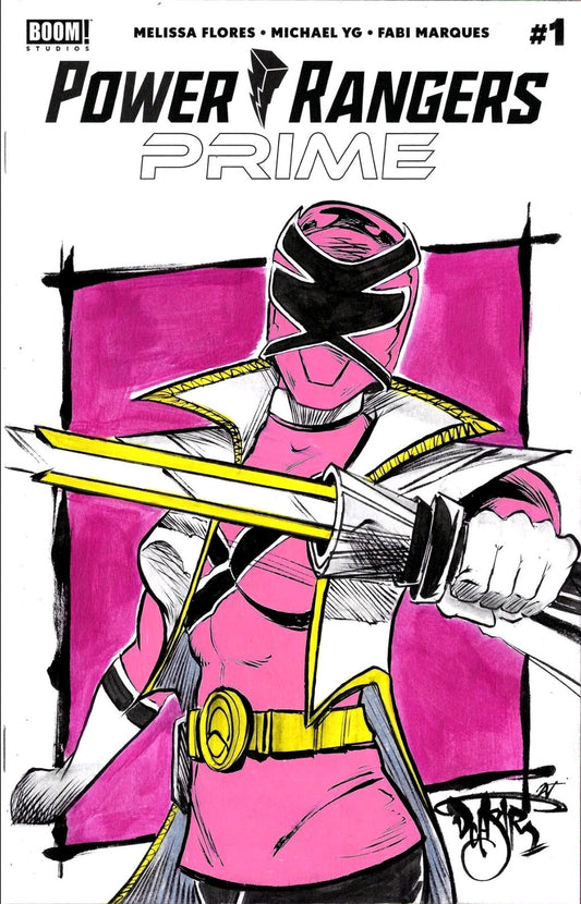 Power Rangers Prime 1 (2024) Boom Sketch Cover Comic W Original Dave Castr Art