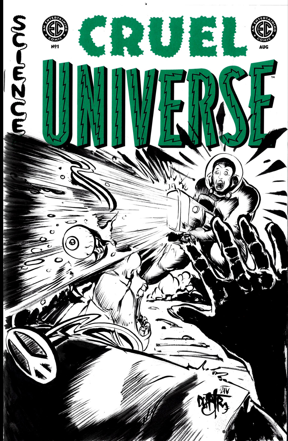 Cruel Universe #1 (2024) Oni EC Comic Sketch Cover Variant W Original "Space Blast" Art