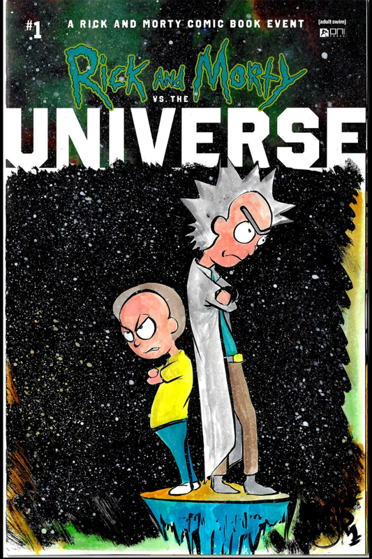 Rick And Morty Vs The Universe #1 Sketch Cover Comic W Original Dave Castr Art