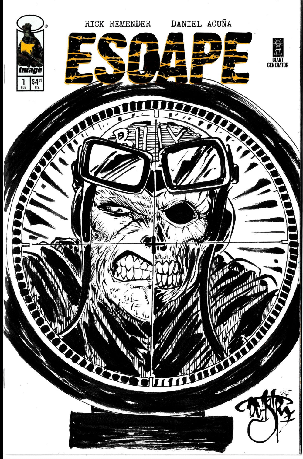 Escape 1 (2025) Image Comic Sketch Cover Variant W Original Dave Castr Billy Art