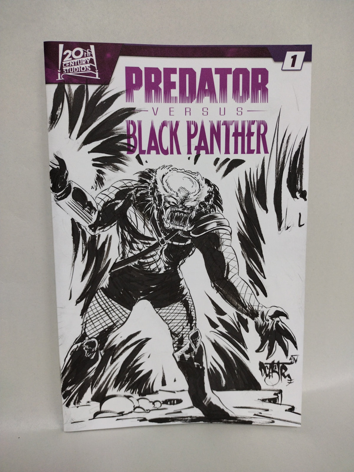 Predator Versus Black Panther #1 (2024) Marvel Sketch Cover Variant W Original Art