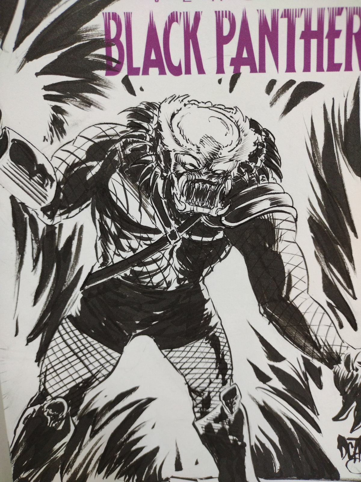 Predator Versus Black Panther #1 (2024) Marvel Sketch Cover Variant W Original Art