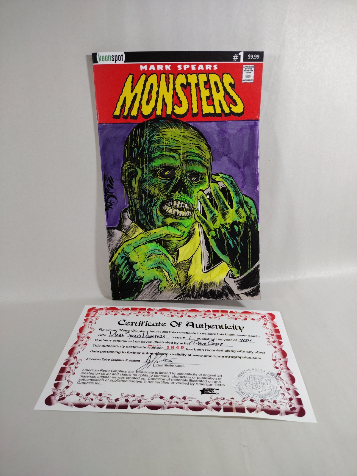 Mark Spears Monsters #1 (2024) Keenspot Sketch Cover Comic W Original DCastr Art