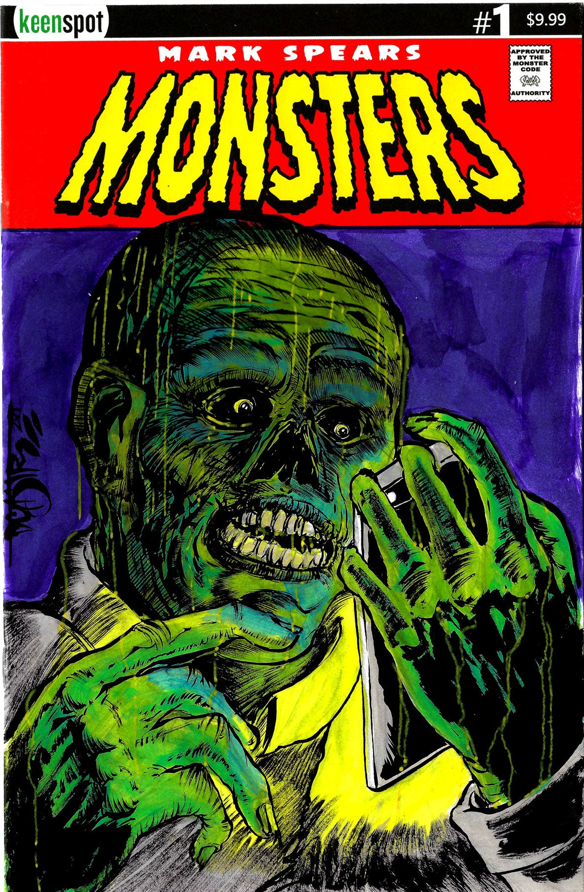Mark Spears Monsters #1 (2024) Keenspot Sketch Cover Comic W Original DCastr Art
